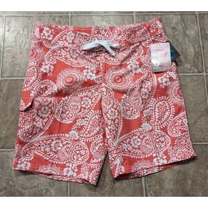 NWT Kanu Surf SZ 10 Women's Oceanside Swim Board Shorts Lanai Coral UPF 50+ K5